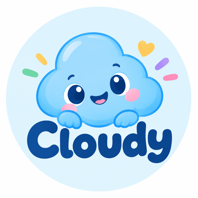 Cloudy, la nube azul sonriente